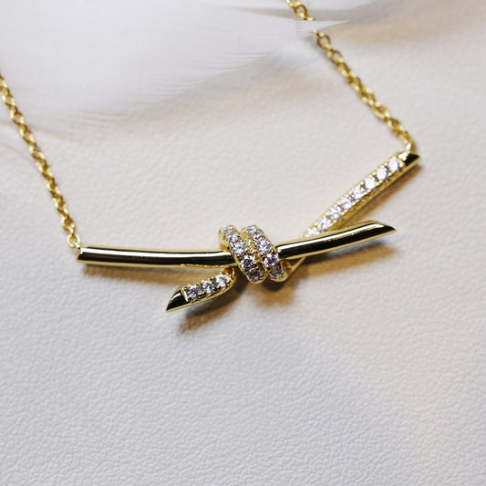 [Spark Jewels]KNOT NECKLACE GOLD DIAMONDS