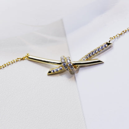 [Spark Jewels]KNOT NECKLACE GOLD DIAMONDS