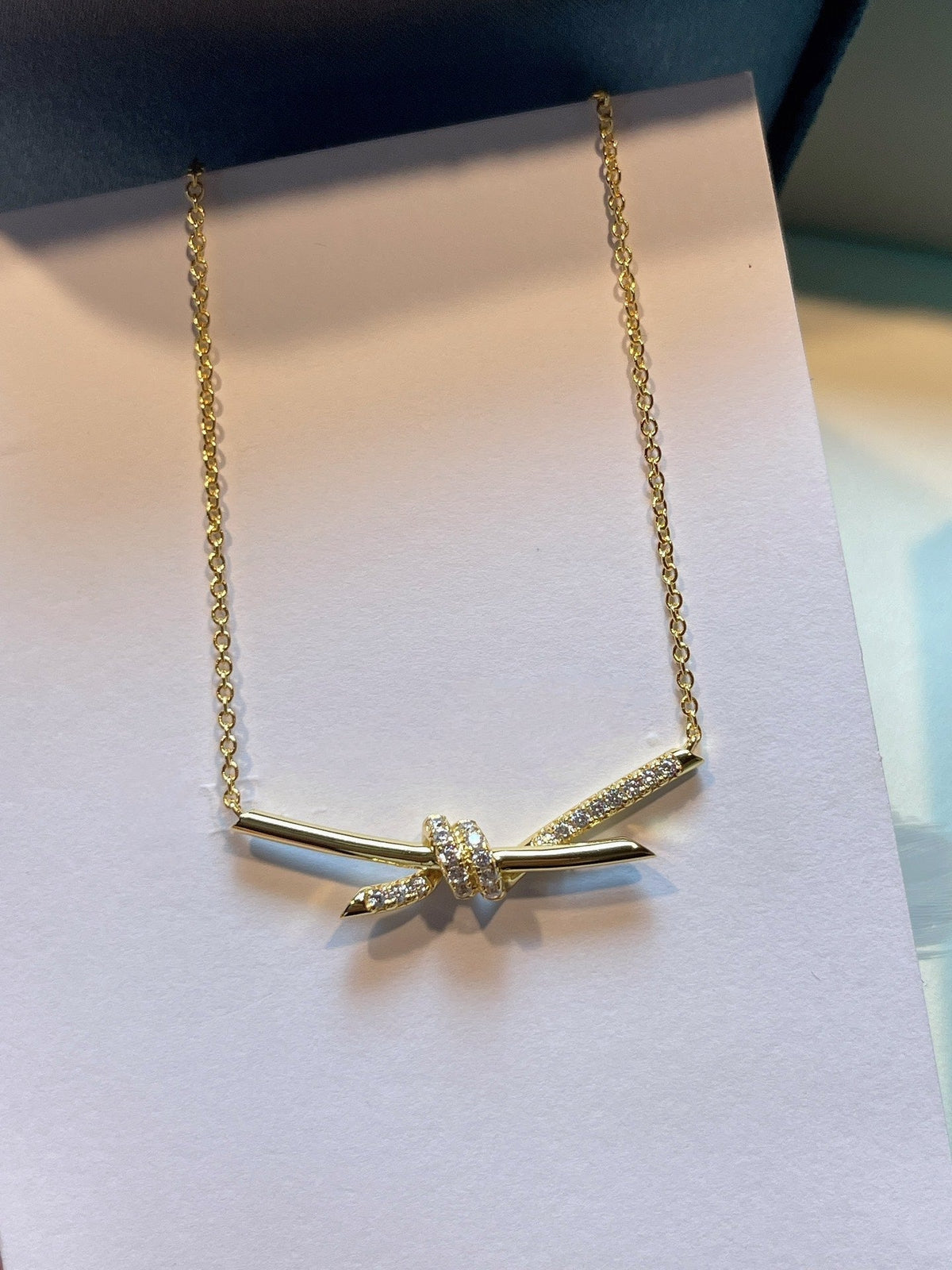 [Spark Jewels]KNOT NECKLACE GOLD DIAMONDS