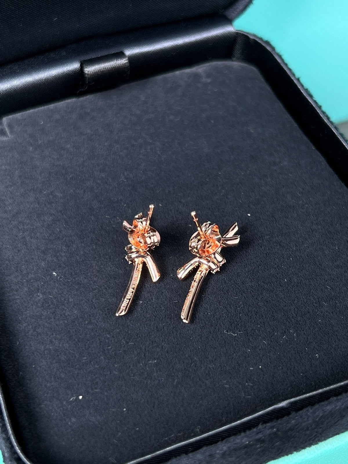 [Spark Jewels]KNOT EARRINGS PINK GOLD DIAMOND