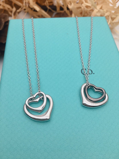 [Spark Jewels]OPEN HEART SILVER NECKLACE