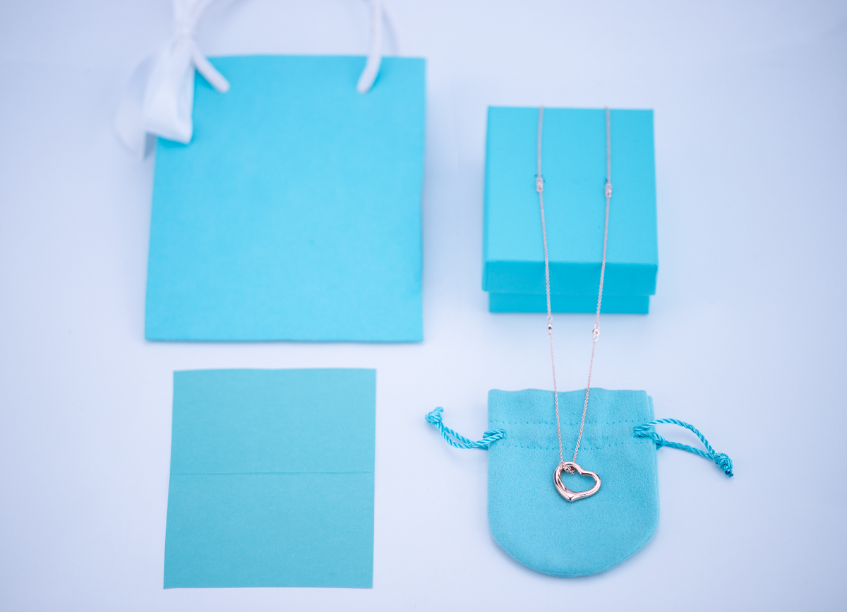 [Spark Jewels]OPEN HEART PEDANT PINK GOLD NECKLACE