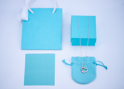 [Spark Jewels]OPEN HEART PEDANT PINK GOLD NECKLACE