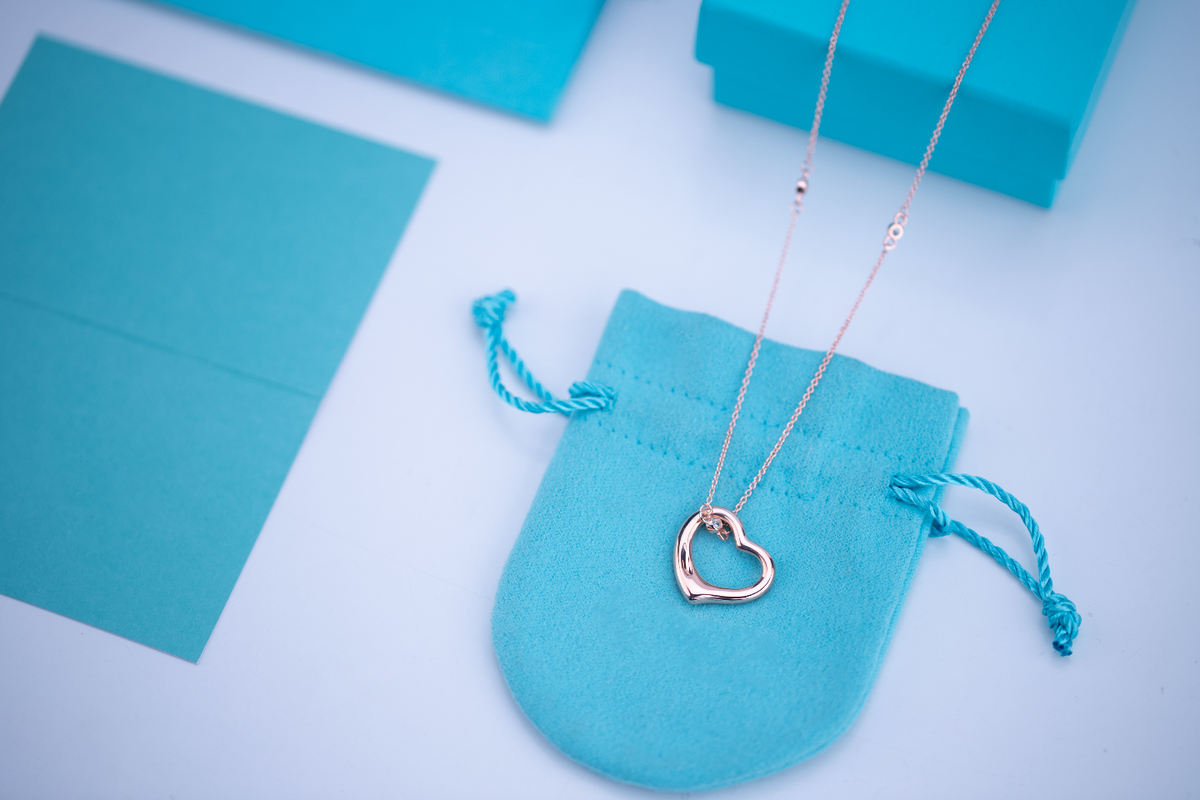 [Spark Jewels]OPEN HEART PEDANT PINK GOLD NECKLACE