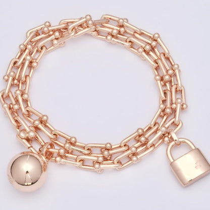 [Spark Jewels]HARDWEAR WRAP PINK GOLD BRACELET
