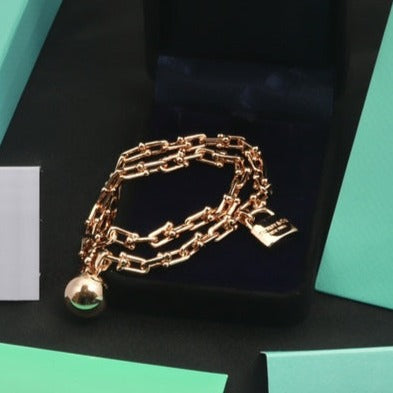 [Spark Jewels]HARDWEAR WRAP PINK GOLD BRACELET