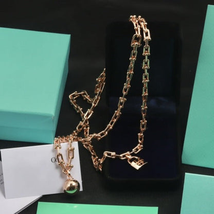 [Spark Jewels]HARDWEAR PINK GOLD WRAP NECKLACE