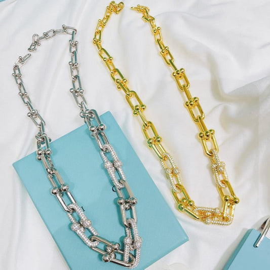 [Spark Jewels]HARDWEAR NECKLACE DIAMOND PAVED