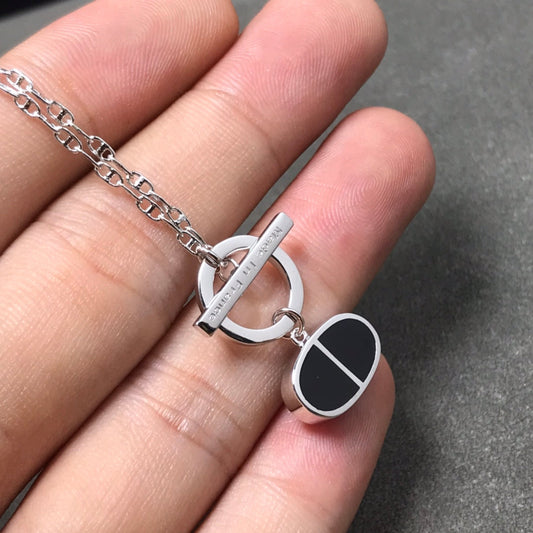 [⭐Aura]CHAINE VERSO BLACK CERAMIC  NECKLACE