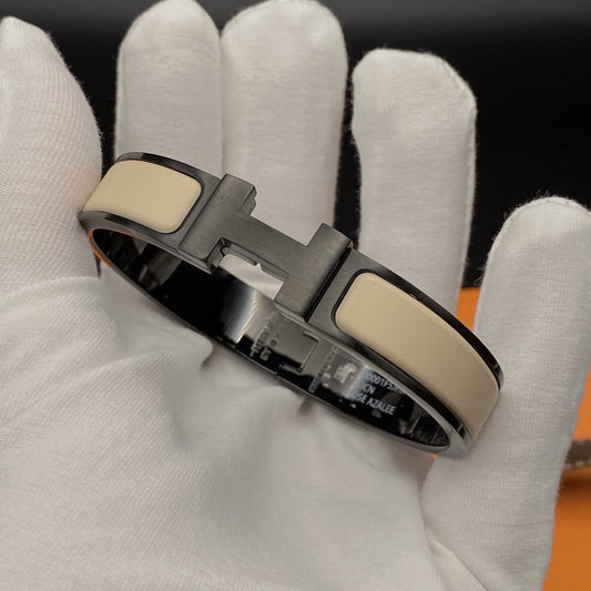 [⭐Aura]H BRACELET 12MM BLACK BEIGE CERAMIC