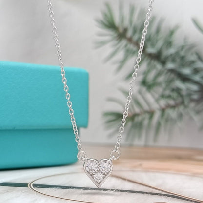[Spark Jewels]HEART 3 DIAMONDS PEDANT NECKLACE