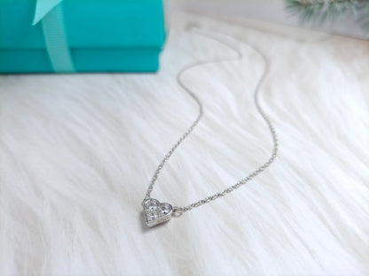 [Spark Jewels]HEART 3 DIAMONDS PEDANT NECKLACE
