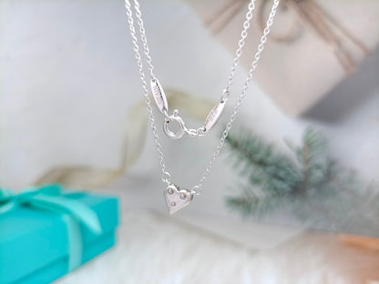 [Spark Jewels]HEART 3 DIAMONDS PEDANT NECKLACE