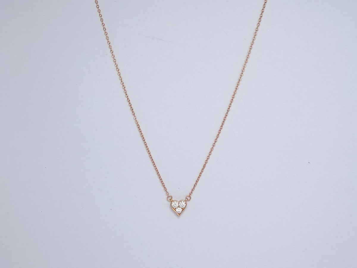[Spark Jewels]HEART 3 DIAMONDS PEDANT NECKLACE
