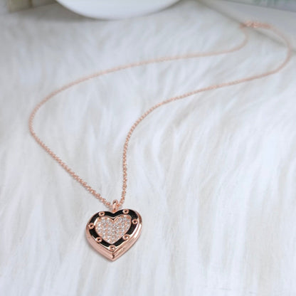 [Spark Jewels]HEART DIAMONDS PEDANT NECKLACE