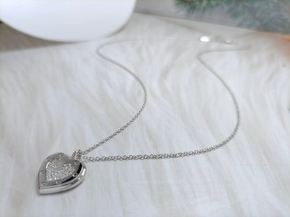 [Spark Jewels]HEART DIAMONDS PEDANT NECKLACE