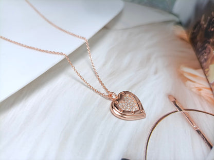 [Spark Jewels]HEART DIAMONDS PEDANT NECKLACE