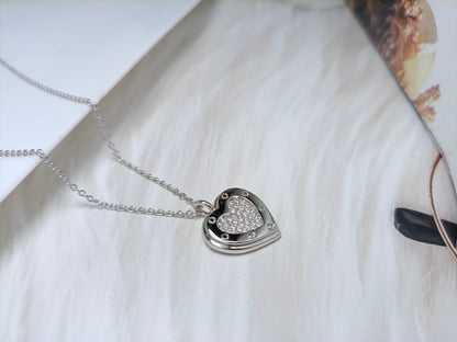 [Spark Jewels]HEART DIAMONDS PEDANT NECKLACE