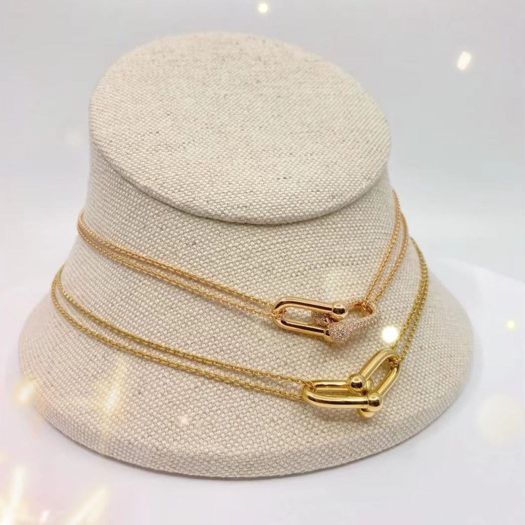 [Spark Jewels]HARDWEAR GOLD DOUBLE LINK NECKLACE