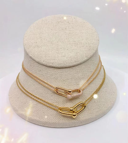 [Spark Jewels]HARDWEAR GOLD DOUBLE LINK NECKLACE