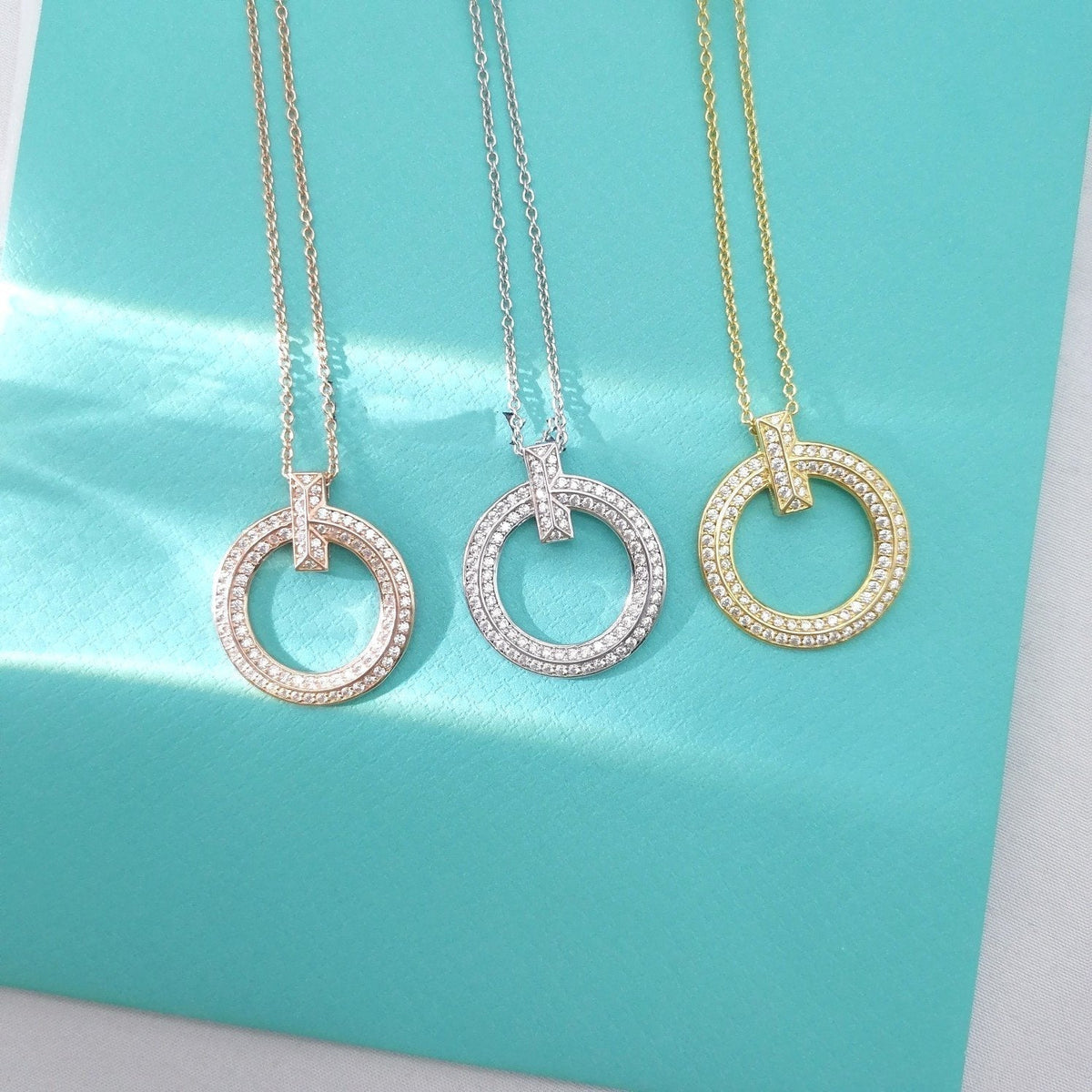 [Spark Jewels]T WIRE PEDANT DIAMOND NECKLACE