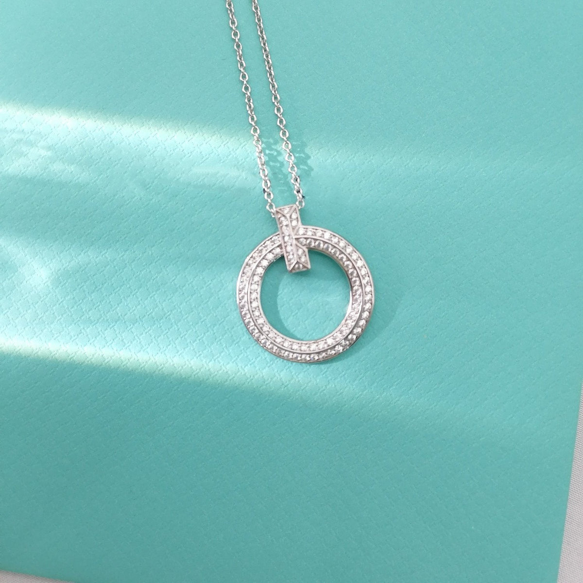 [Spark Jewels]T WIRE PEDANT DIAMOND NECKLACE