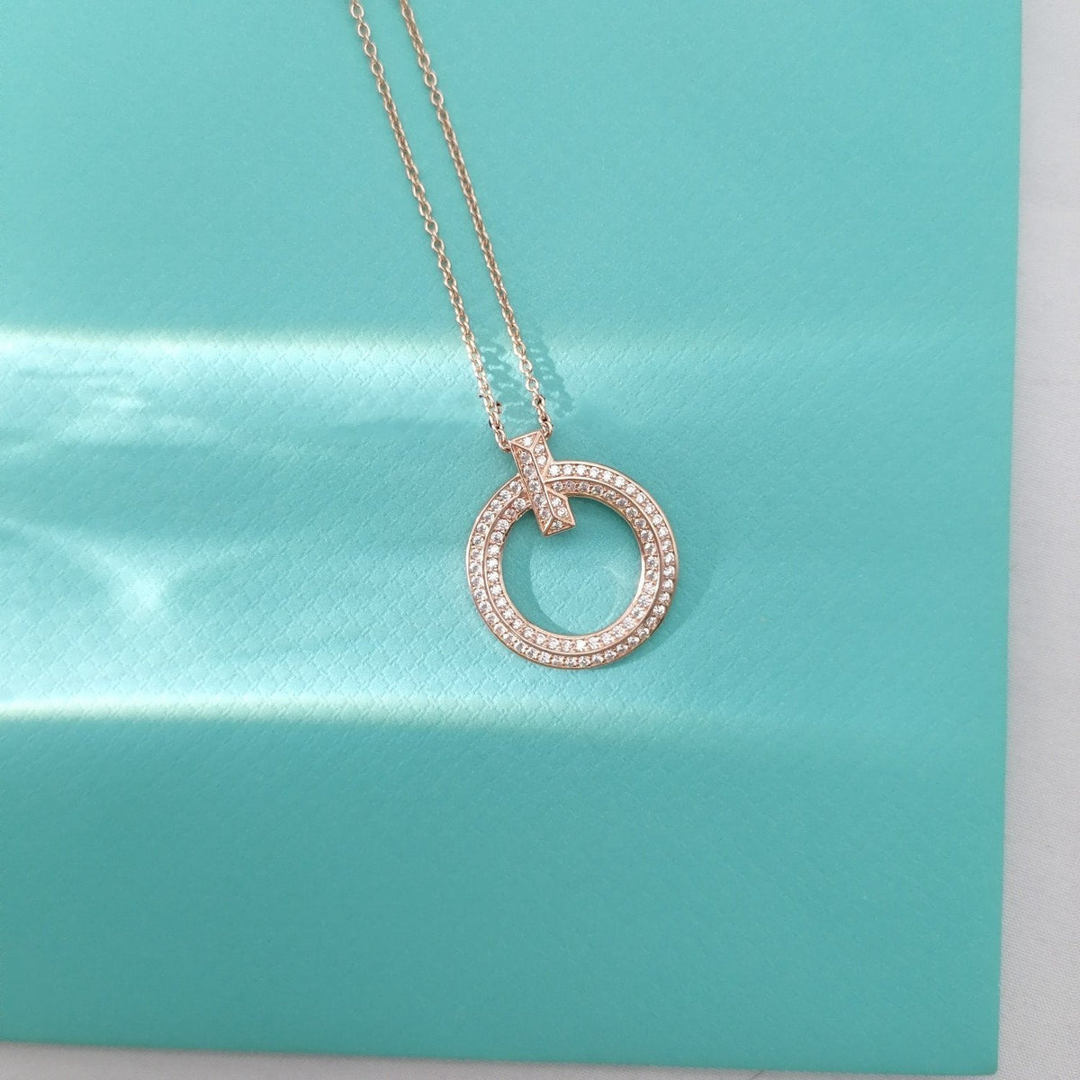 [Spark Jewels]T WIRE PEDANT DIAMOND NECKLACE