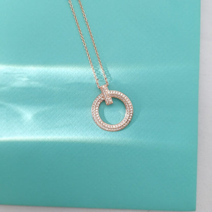 [Spark Jewels]T WIRE PEDANT DIAMOND NECKLACE