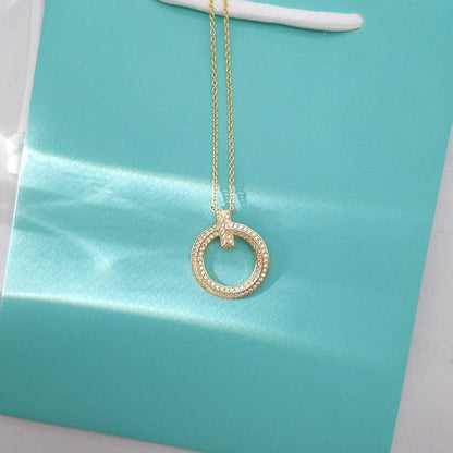 [Spark Jewels]T WIRE PEDANT DIAMOND NECKLACE