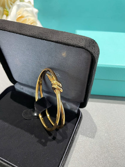 [Spark Jewels]KNOT DOUBLE ROW GOLD BRACELET