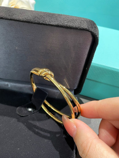 [Spark Jewels]KNOT DOUBLE ROW GOLD BRACELET
