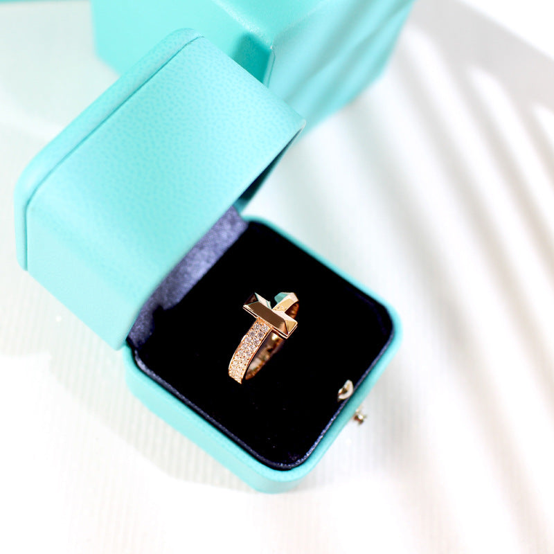 [Spark Jewels]T1 NARROW DIAMOND PINK GOLD RING
