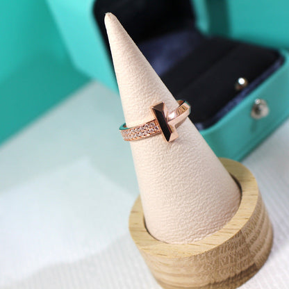 [Spark Jewels]T1 NARROW DIAMOND PINK GOLD RING