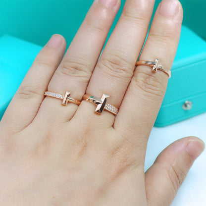 [Spark Jewels]T1 NARROW DIAMOND PINK GOLD RING