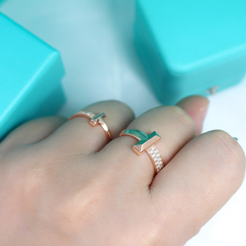 [Spark Jewels]T1 NARROW DIAMOND PINK GOLD RING