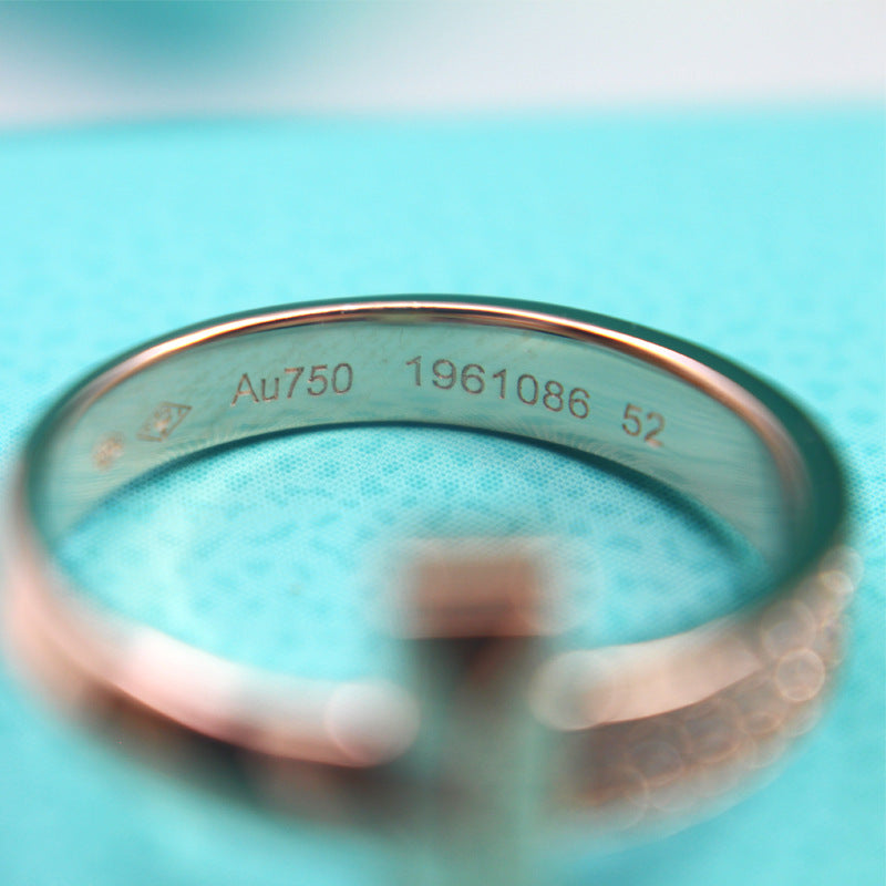 [Spark Jewels]T1 NARROW DIAMOND PINK GOLD RING