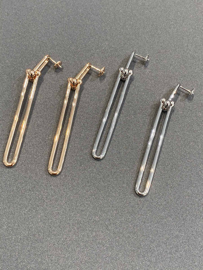 [Spark Jewels]HARDWEAR DOUBLE LONG LINK EARRINGS