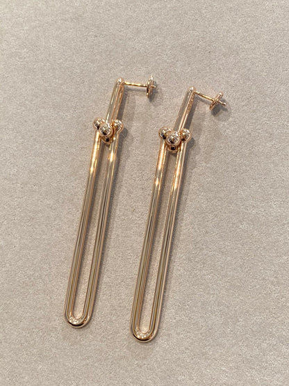 [Spark Jewels]HARDWEAR DOUBLE LONG LINK EARRINGS
