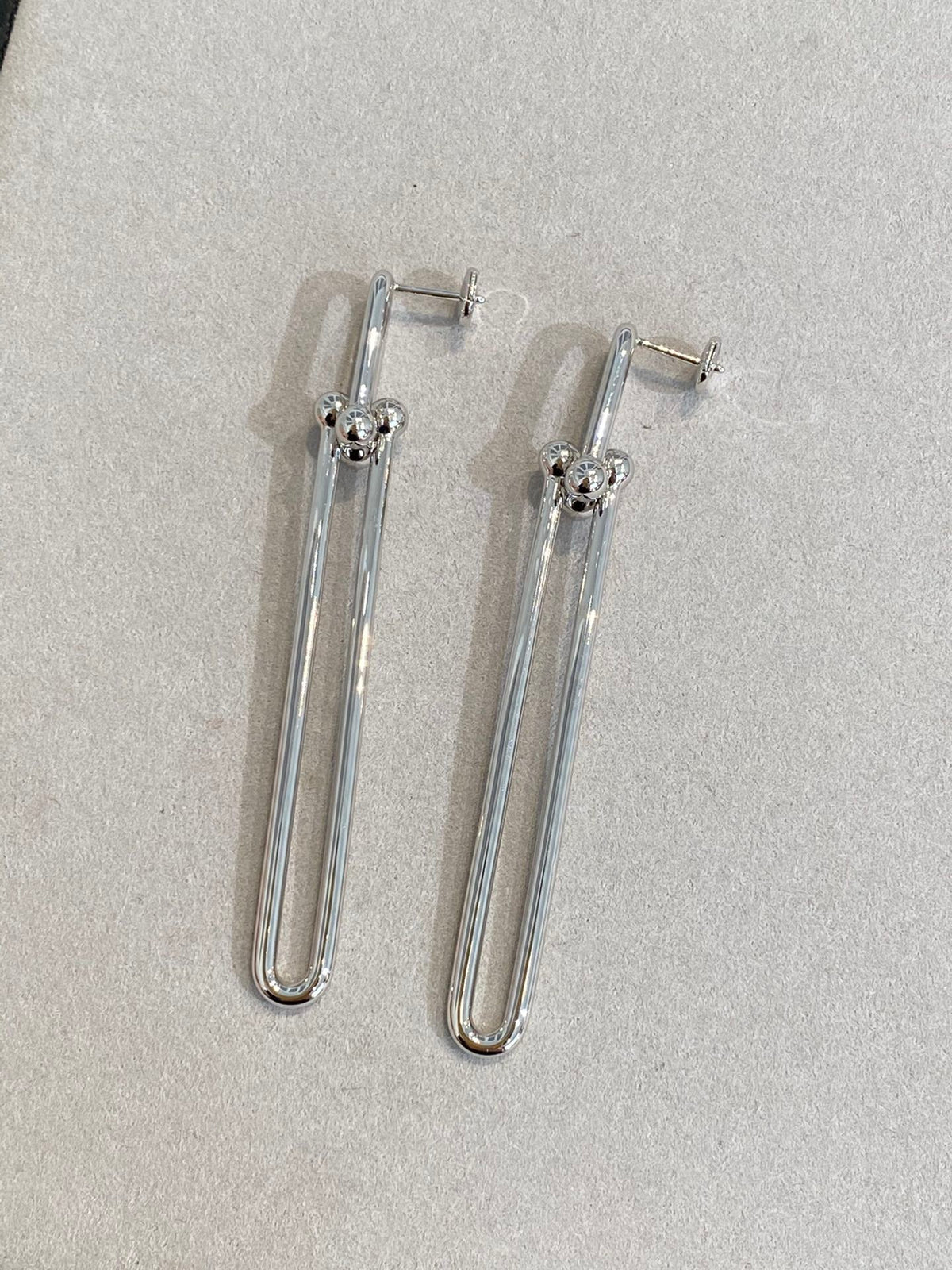 [Spark Jewels]HARDWEAR DOUBLE LONG LINK EARRINGS