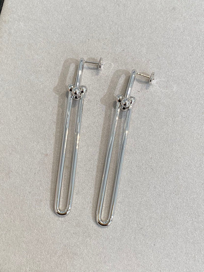 [Spark Jewels]HARDWEAR DOUBLE LONG LINK EARRINGS