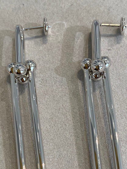 [Spark Jewels]HARDWEAR DOUBLE LONG LINK EARRINGS