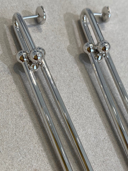 [Spark Jewels]HARDWEAR DOUBLE LONG LINK EARRINGS