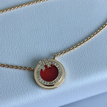 [Spark Jewels]T DIAMOND CIRCLE PEDANT NECKLACE