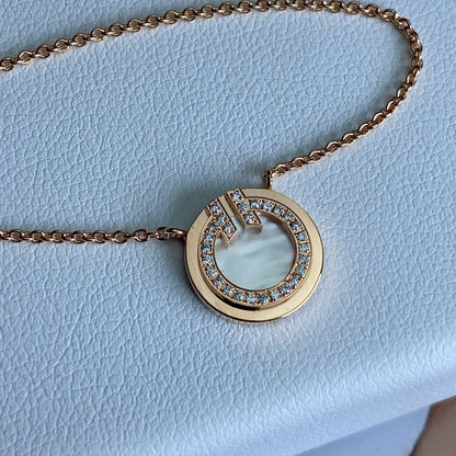 [Spark Jewels]T DIAMOND CIRCLE PEDANT NECKLACE