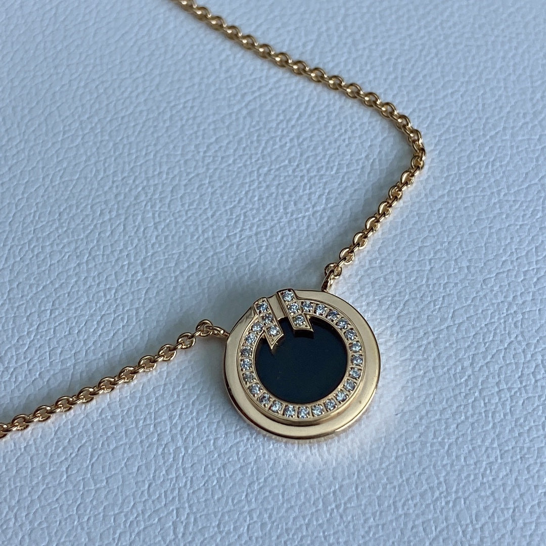 [Spark Jewels]T DIAMOND CIRCLE PEDANT NECKLACE