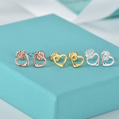 [Spark Jewels]OPEN HEART STUD EARRINGS