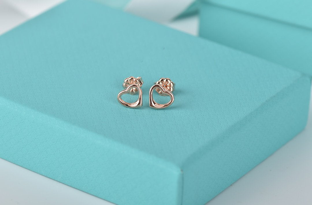 [Spark Jewels]OPEN HEART STUD EARRINGS