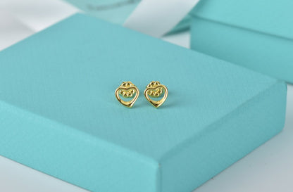 [Spark Jewels]OPEN HEART STUD EARRINGS