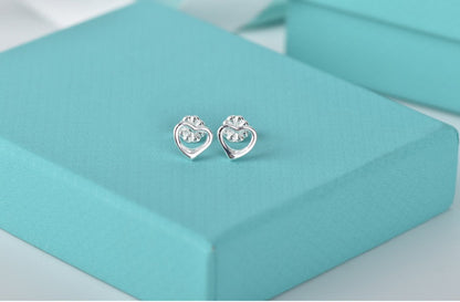 [Spark Jewels]OPEN HEART STUD EARRINGS