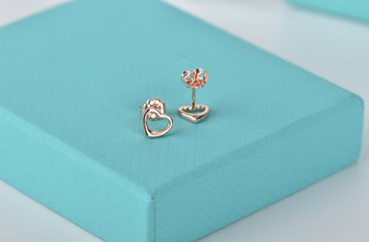 [Spark Jewels]OPEN HEART STUD EARRINGS